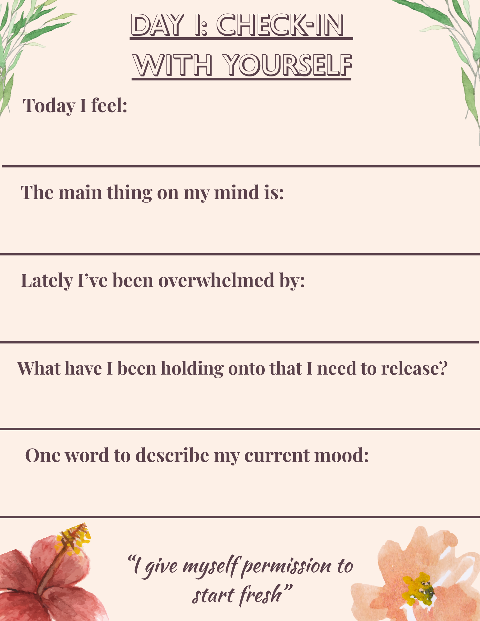 7-Day Reset Journal